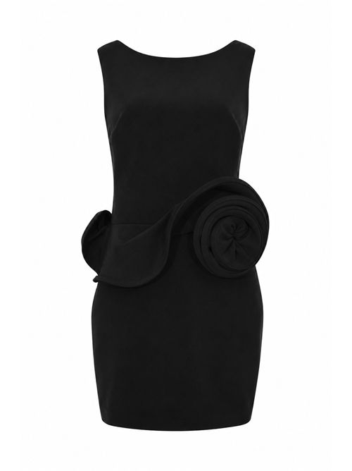 Abito corto in crepe con rosa Caviale NO SECRETS | 261NS123CAVIALE